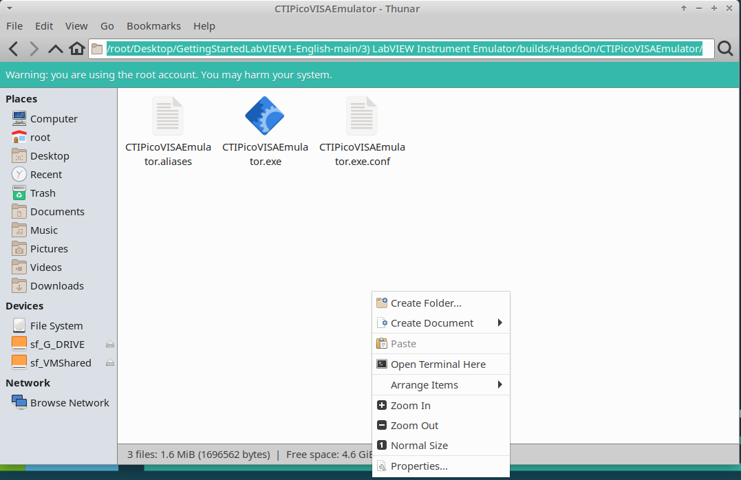 A screenshot of the file manager opened to the location specified